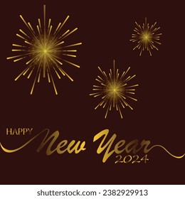 2024 Happy New Year Background Design. Greeting Card, Poster, Banner