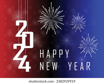 2024 Happy New Year Background Design. Greeting Card, Poster, Banner