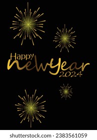 2024 Happy New Year Background Design. Greeting Card, Poster, Banner