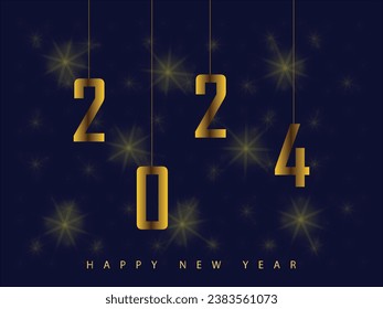 2024 Happy New Year Background Design. Greeting Card, Poster, Banner