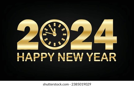 2024 Feliz año nuevo, fondo de pantalla de diseño. Feliz Navidad y Feliz Año Nuevo 2023 tarjeta de felicitación. Ilustración del vector EPS10