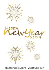 2024 Happy New Year Background Design. Greeting Card, Poster, Banner