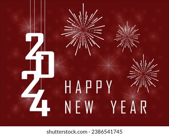 2024 Happy New Year Background Design. Greeting Card, Poster, Banner