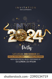 2024 Happy New Year Background for your Flyers and Greetings Card graphic or new year themed party invitations	