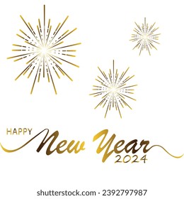 2024 Happy New Year Background Design. Greeting Card, Poster, Banner