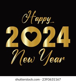 2024 happy new year background design greeting card banner poster vector illustration