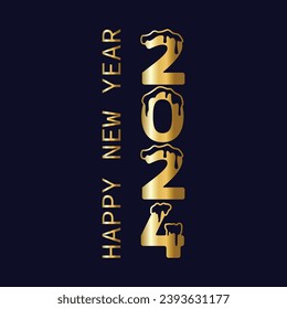 2024 happy new year background design greeting card banner poster vector illustration