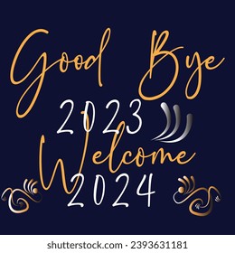 2024 happy new year background design greeting card banner poster vector illustration