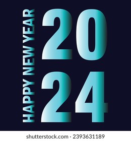 2024 happy new year background design greeting card banner poster vector illustration