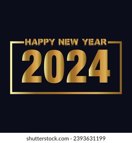 2024 happy new year background design greeting card banner poster vector illustration