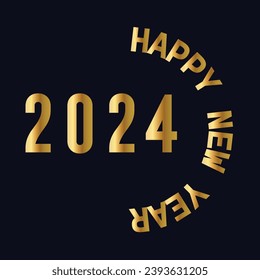 2024 happy new year background design greeting card banner poster vector illustration