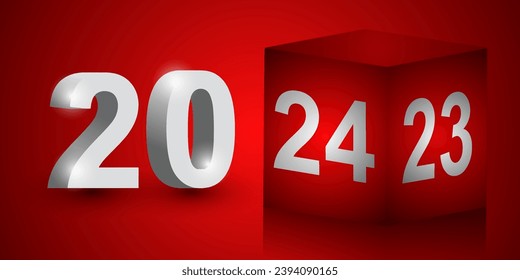 2024 Happy New Year Background Design. Greeting Card, Banner, Poster. Vector Illustration.