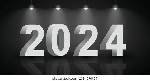2024 Happy New Year Background Design. Greeting Card, Banner, Poster. Vector Illustration.
