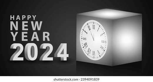 2024 Happy New Year Background Design. Greeting Cards, Banners, Posters. Vector Illustrations.