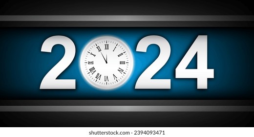 2024 Feliz Diseño de Antecedentes de Año Nuevo. Tarjetas de felicitación, pancartas, afiches. Ilustraciones vectoriales.