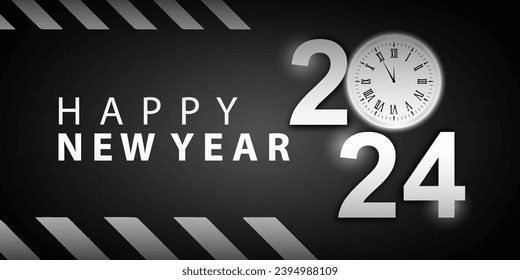 2024 Happy New Year Background Design. Greeting Cards, Banners, Posters. Vector Illustrations.