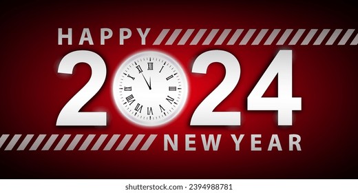 2024 Happy New Year Background Design. Greeting Cards, Banners, Posters. Vector Illustrations.