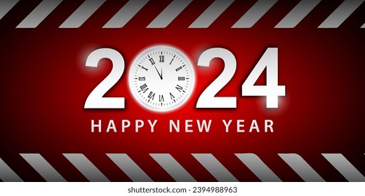 2024 Happy New Year Background Design. Greeting Cards, Banners, Posters. Vector Illustrations.