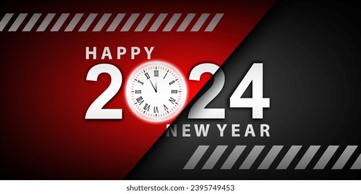 2024 Happy New Year Background Design. Greeting Cards, Banners, Posters. Vector Illustrations.