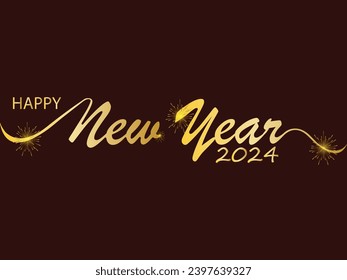 2024 Happy New Year Background Design. Greeting Card, Poster, Banner