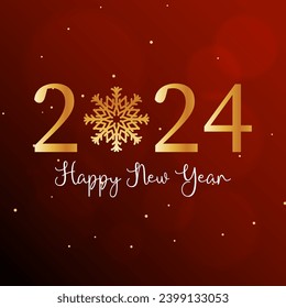 2024 - Happy New Year Background Design. Banner, Poster, Grußkarte. Vektorgrafik. Frohes neues Jahr 2024.