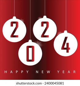2024 Happy New Year Background Design. Greeting Card, Poster, Banner