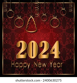 2024 Alles Gute zum Neujahr für Ihre Saisoneinladungen, festliche Plakate, Grußkarten.