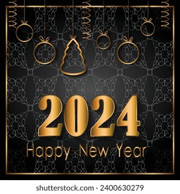 2024 Happy New Year background for your seasonal invitations, festive posters, greetings cards.
