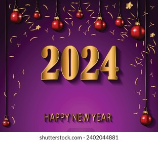 2024 Happy New Year background for your seasonal invitations, festive posters, greetings cards.