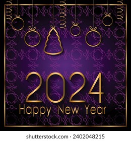 2024 Happy New Year background for your seasonal invitations, festive posters, greetings cards.