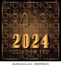 2024 Alles Gute zum Neujahr für Ihre Saisoneinladungen, festliche Plakate, Grußkarten.