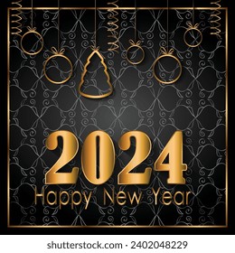 2024 Happy New Year background for your seasonal invitations, festive posters, greetings cards.