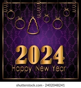 2024 Happy New Year background for your seasonal invitations, festive posters, greetings cards.