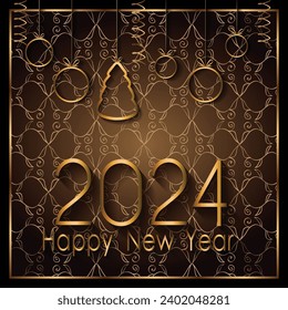 2024 Feliz Año Nuevo para sus invitaciones de temporada, afiches festivos, tarjetas de felicitación.