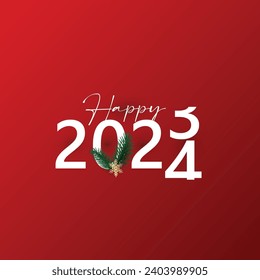 2024 Happy New Year Background Design. Greeting Card, Banner, Poster. Vector Illustration.