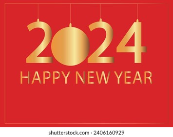 2024 happy new year background vector