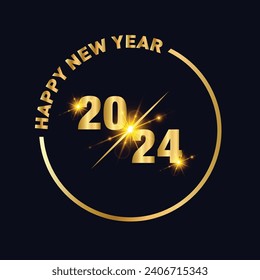 2024 Happy New Year Background Design. Greeting Card, Banner, Poster. Vector Illustration.