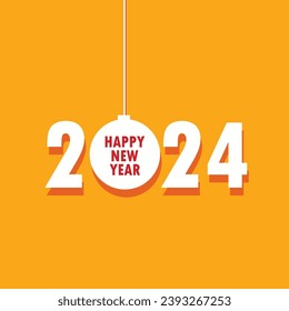 2024 Happy New Year banner Design. Greeting Card, Banner, Poster. Vector Illustration. Happy new year 2024 design for poster, banner, greeting and new year 2024 celebration.