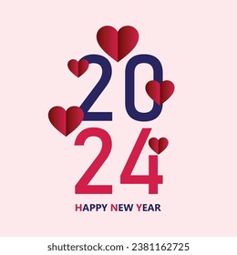 2024 happy new year celebration design. With elegant classic numbers. Premium vector design for greeting and celebration of happy new year 2024.