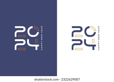 2024 happy new year design, with truncated numbers. Premium vector design for 2024 new year poster, banner, greeting and celebration.