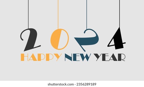 2024 HAPPY NEW YEAR DESIGN VECTOR ELEMENT