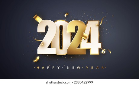 2024 Happy new year. Festive design for Christmas background