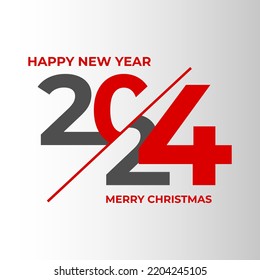 2024 Happy New Year logo text design. 2024 number design template. Brochure design template, card, banner. Vector illustration.