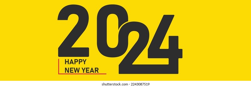 2024 Happy New Year logo text design. 2024 number design template. Happy New Year 2024 symbol.