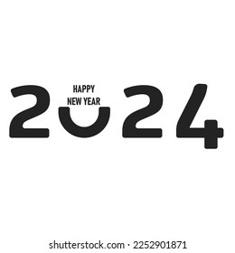 2024 Happy New Year logo text design. 2024 number design template. Happy New Year 2024 symbol