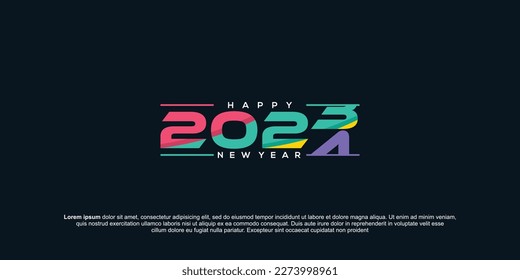 2024 Happy New Year logo text design for cover photo. Number design template. Greeting banner template.