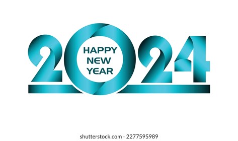 2024 Happy New Year logo text design for cover photo. Number design template. vector illustration