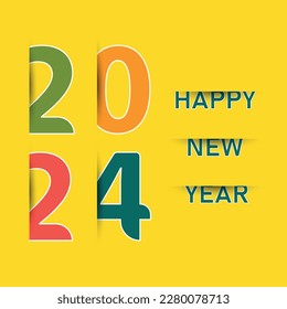 2024 Happy New Year logo text design. 2024 number design template. Happy New Year 2024 symbol.
