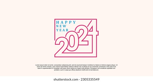 2024 happy new year logo design 2024 number vector illustration