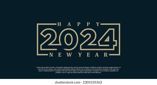 2024 happy new year logo design 2024 number vector illustration